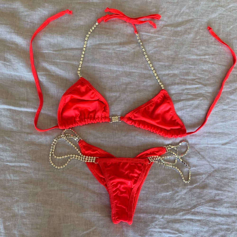 Custom — Bright coral competition swim suit